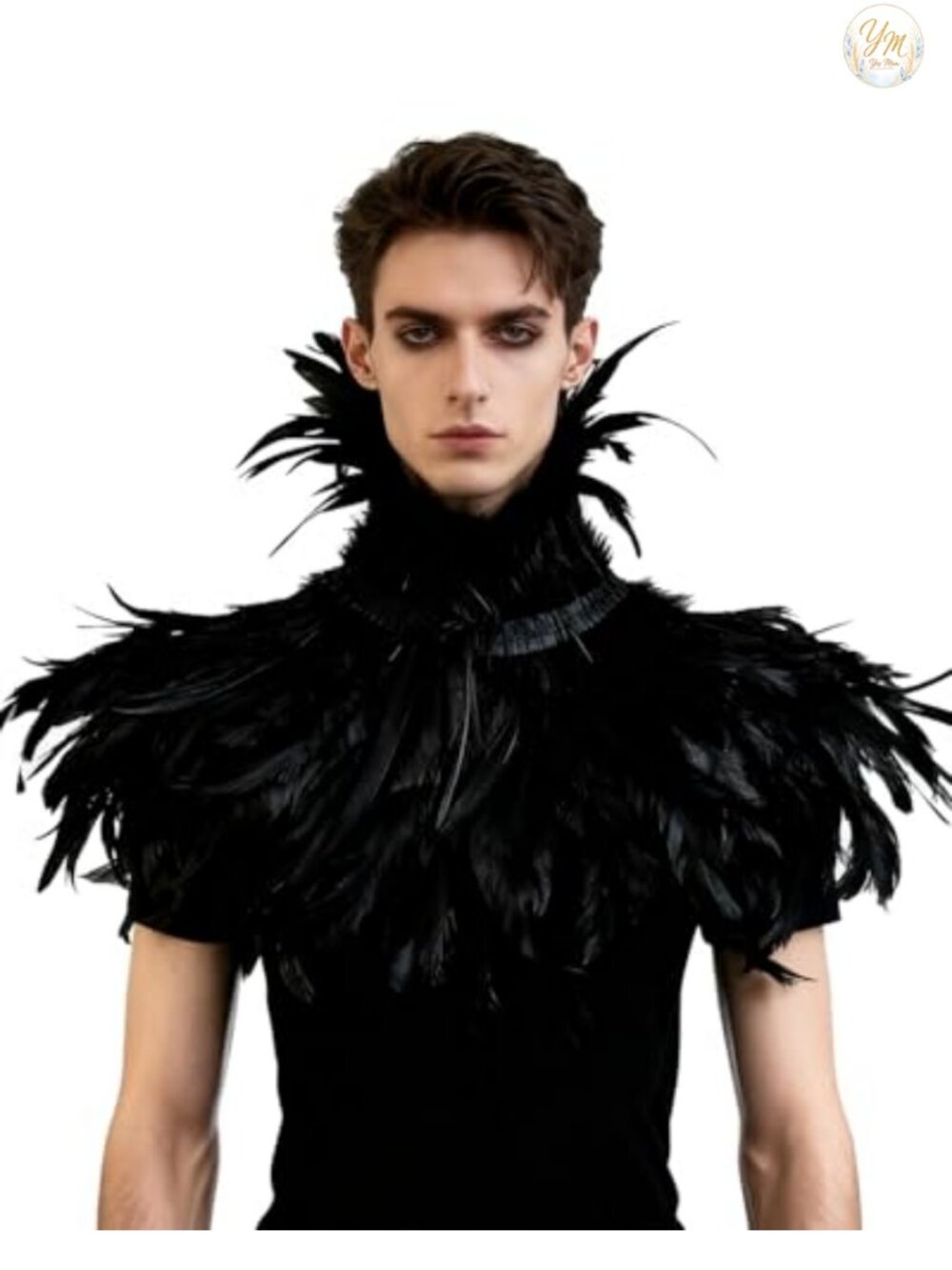 Real Natural Feather Shrug Cape Shawl Collar Halloween Cosplay Costume